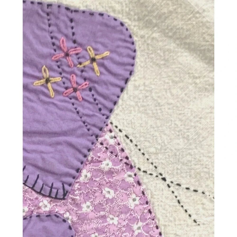 3 Flour Sack 1930's Cotton Tea Towels Sunbonnet Sue Embroidery & Appliqued 32